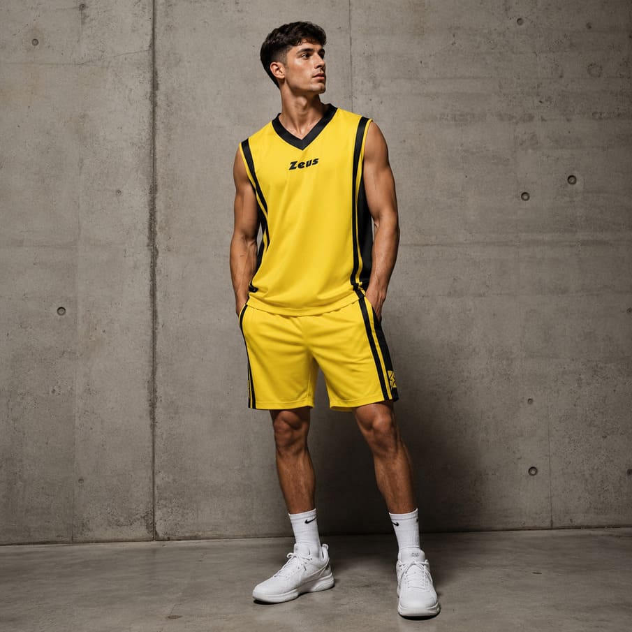 Zeus Kit Bozo Basketball Trikot + Shorts 2-tlg. Giallo/nero