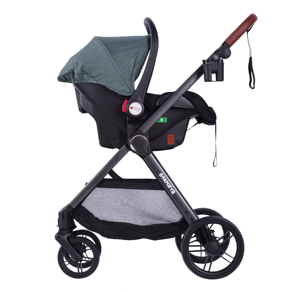 Barmøya 3-in-1 Kombi-Kinderwagen Komplettset grün