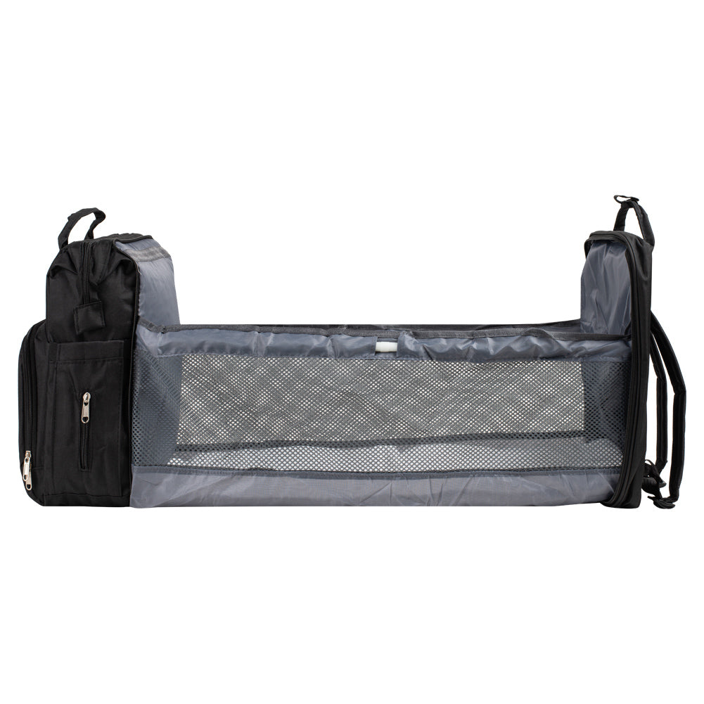 Barmøya 2-in-1 Wickelrucksack mit Ablage schwarz