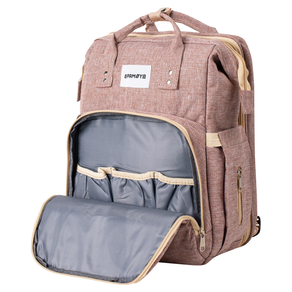 Barmøya 2-in-1 Wickelrucksack mit Ablage rosa