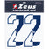 Zeus Nummern-Set 1-22 zum Aufbügeln 25cm Senior halb navy – Einheitsgröße
