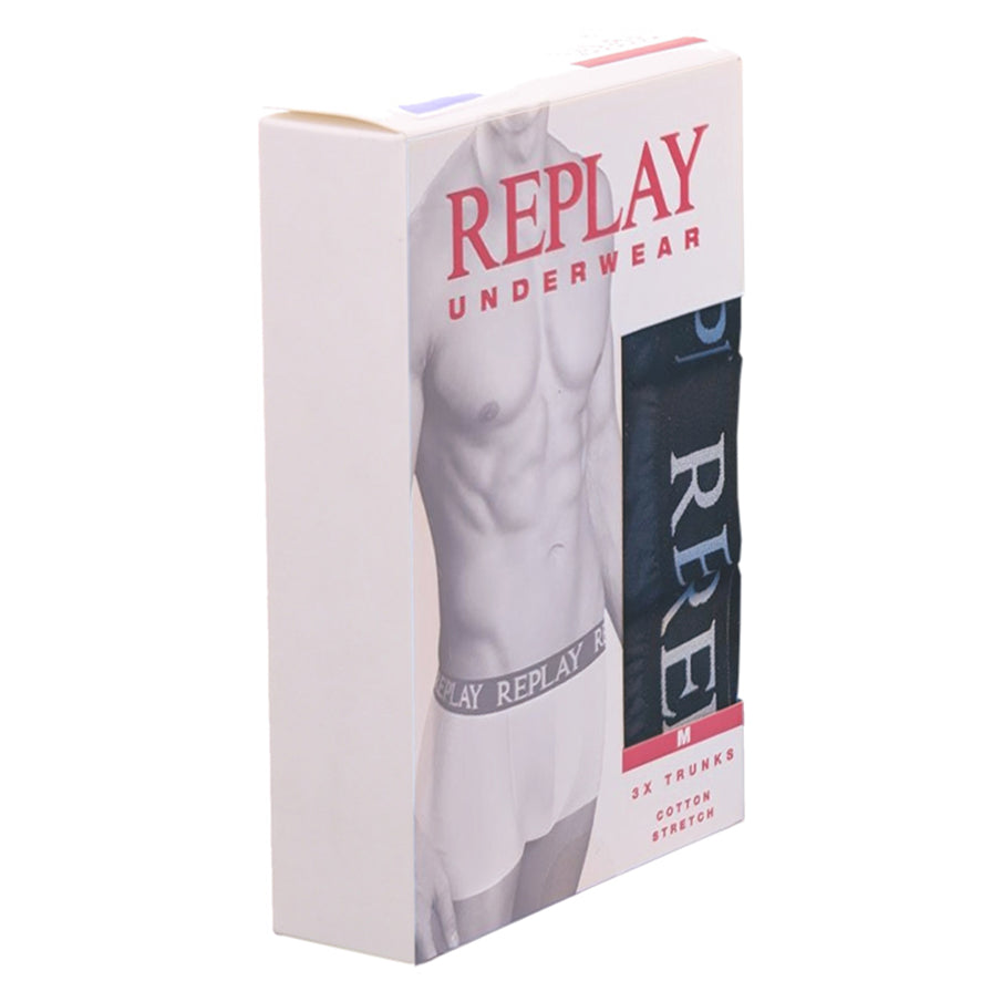 REPLAY Basic Cuff Logo Herren Boxershorts 3er-Pack I101102-N174