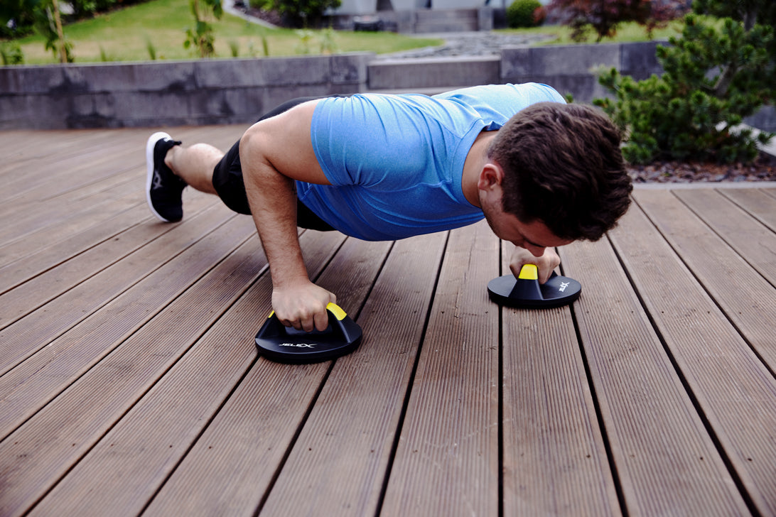 JELEX Pump Machine Push Up Liegestützgriffe gelb