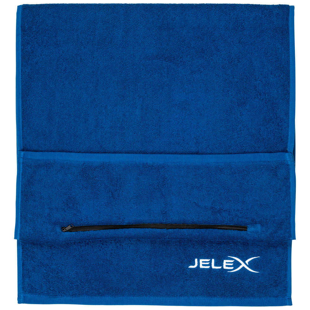 JELEX "100FIT" Fitness Handtuch mit Zip-Tasche royalblau
