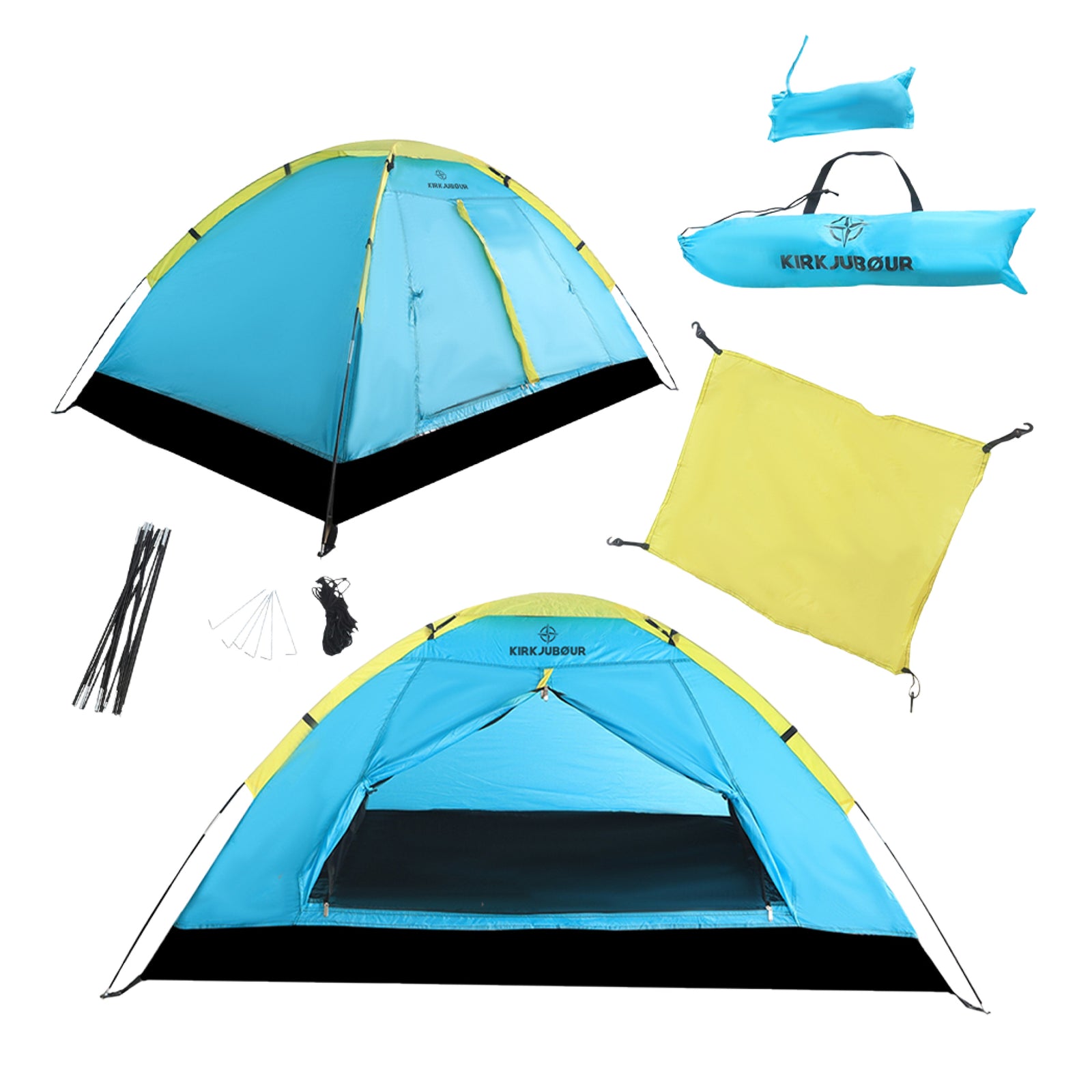 KIRKJUBØUR® "Vindr" 1 Person-Camping-Zelt türkis