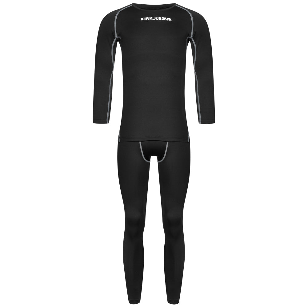 KIRKJUBØUR® "Hafjall" Herren Thermounterwäsche Set 2-tlg. schwarz