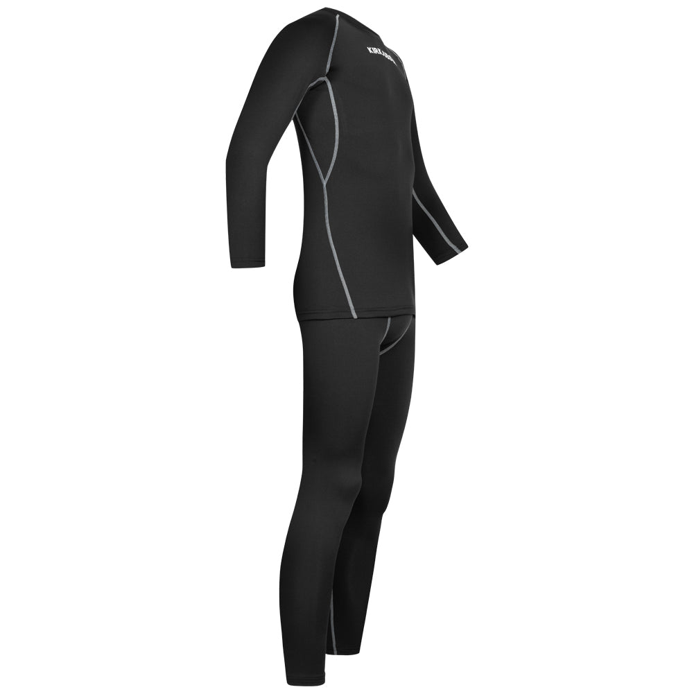KIRKJUBØUR® "Hafjall" Herren Thermounterwäsche Set 2-tlg. schwarz