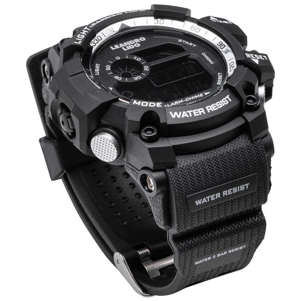 LEANDRO LIDO "Monza" Unisex Sport Uhr schwarz weiß