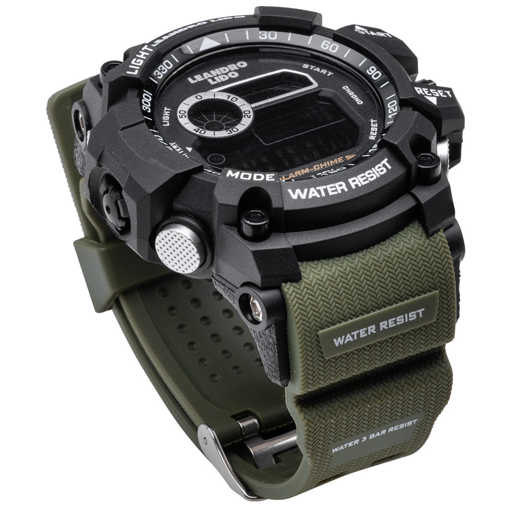 LEANDRO LIDO "Palermo" Unisex Sport Uhr dunkelgrün