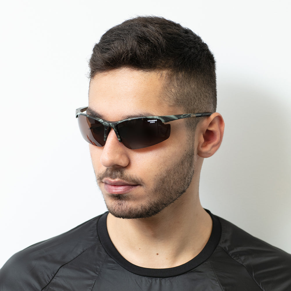 LEANDRO LIDO Power Sport Sonnenbrille camo/braun