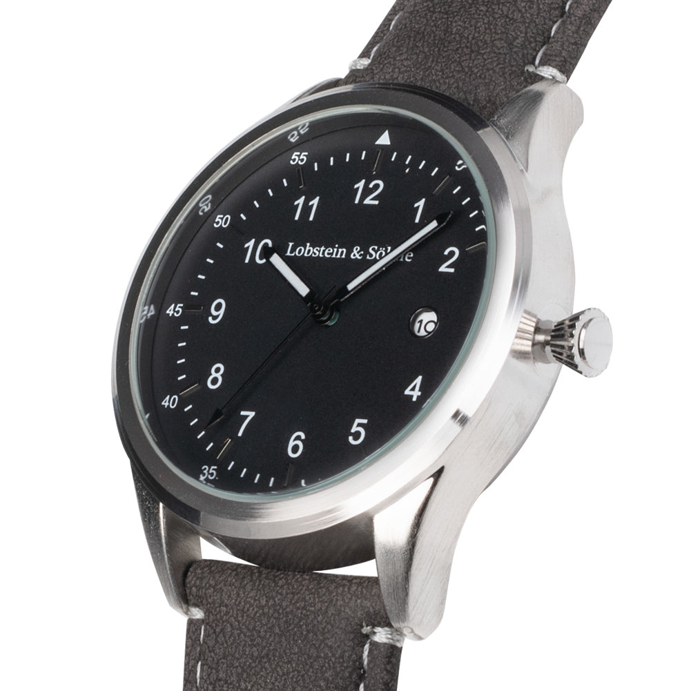 Lobstein & Söhne® "Gustav" Uhr dunkelgrau