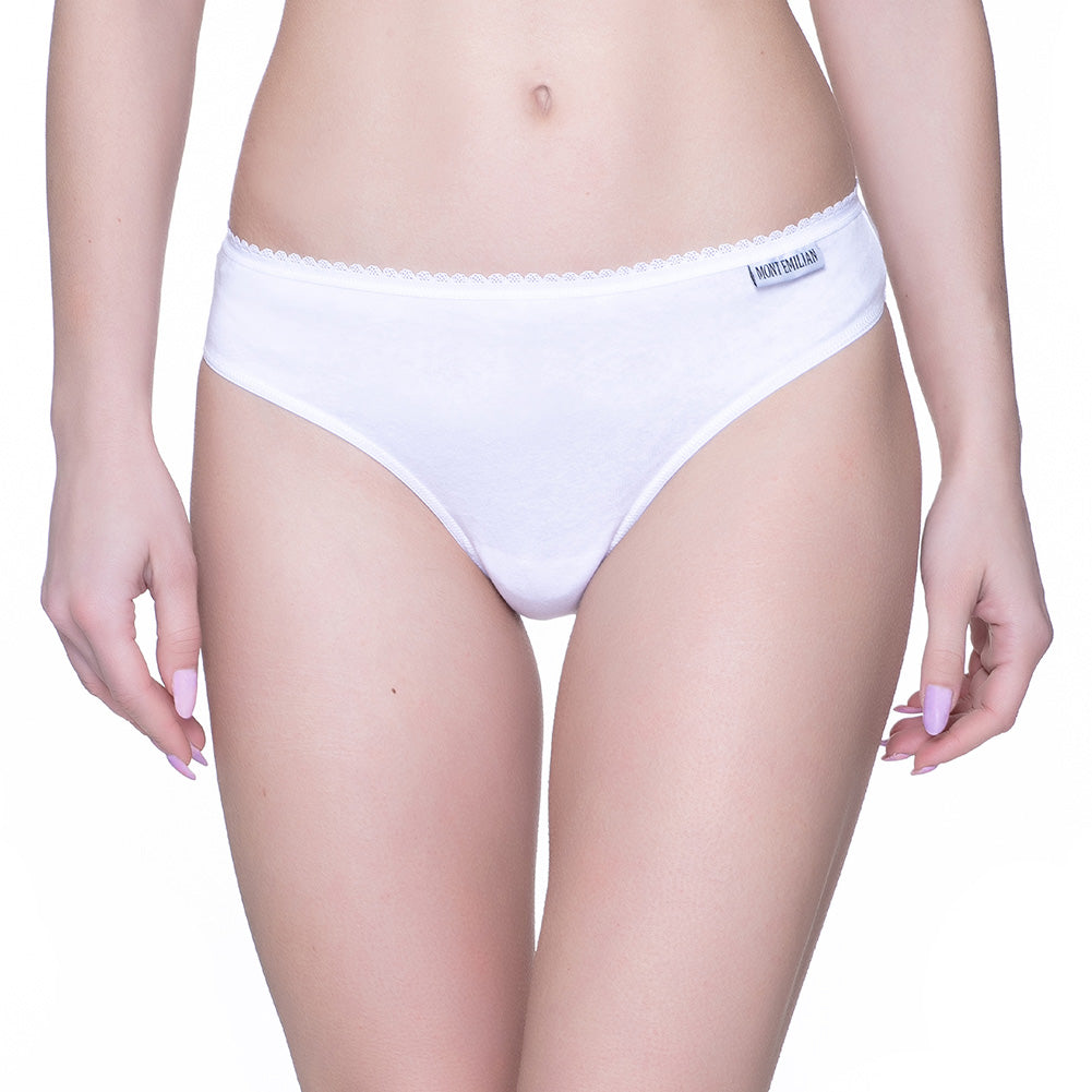 MONT EMILIAN "Nimes" Damen Tanga 6er-Pack weiß