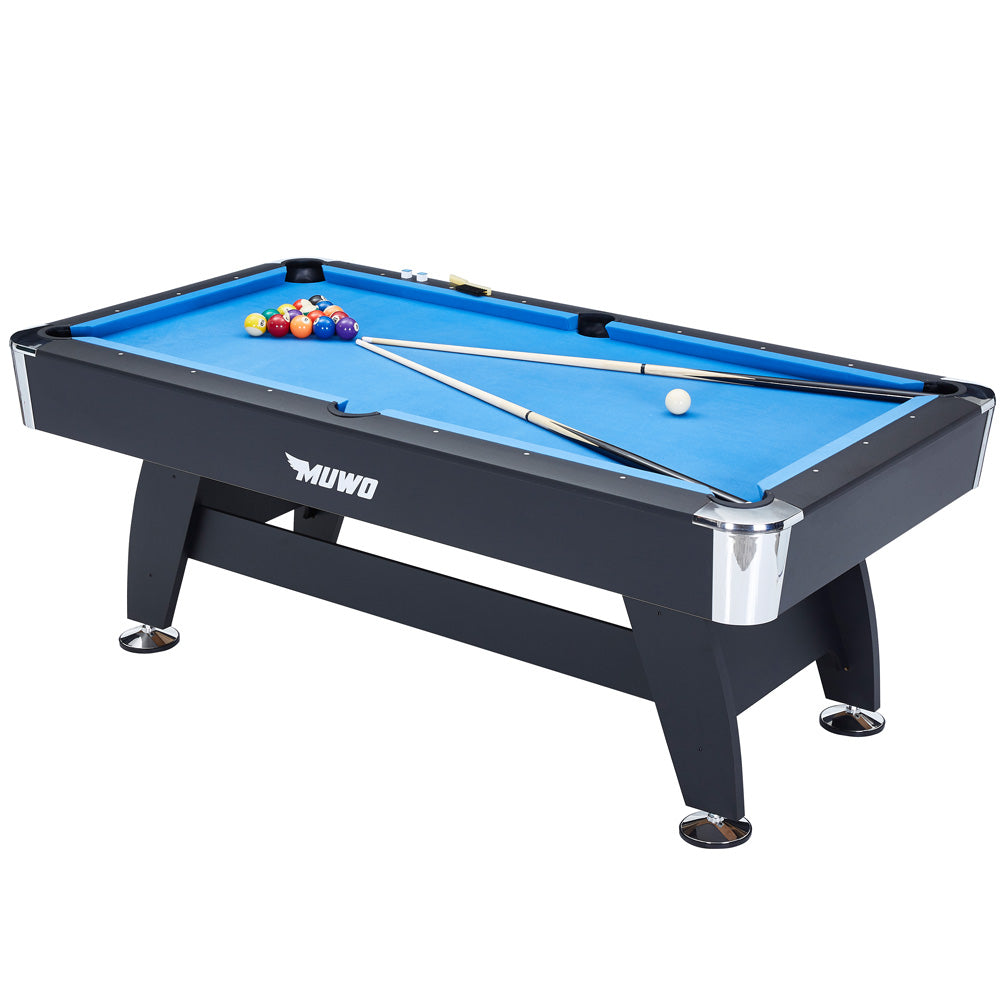 MUWO "Winner Gold" Billardtisch 214x112x81 cm schwarz blau