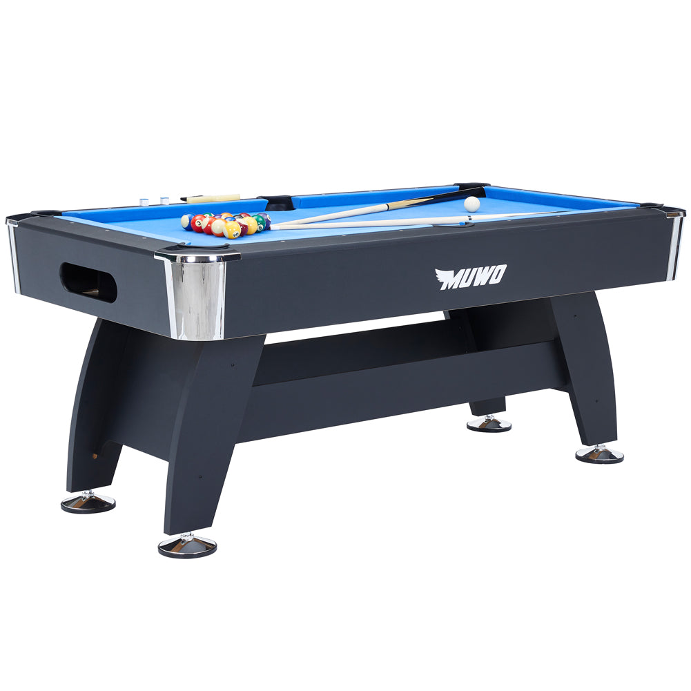 MUWO "Winner Pro" Billardtisch 183x102x81 cm schwarz blau