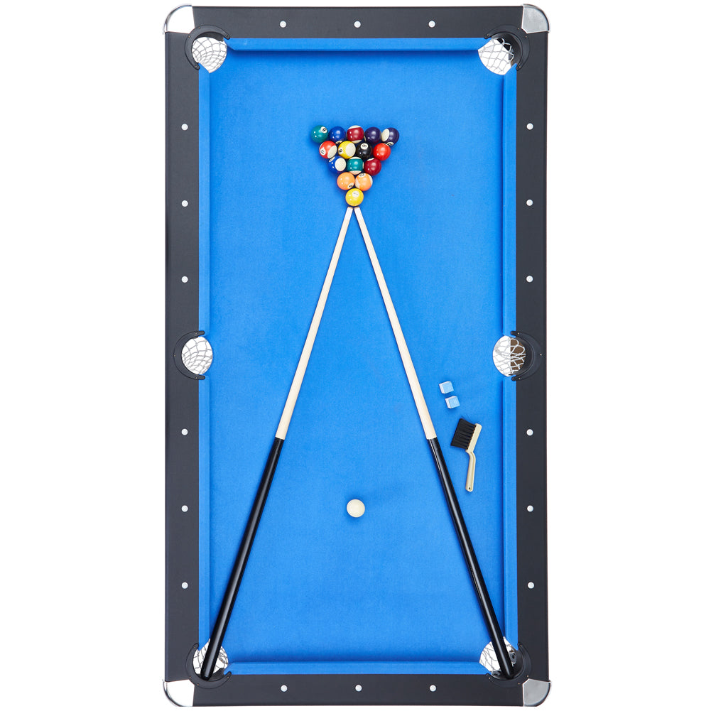 MUWO "Winner" Billardtisch 153x84x79 cm schwarz blau