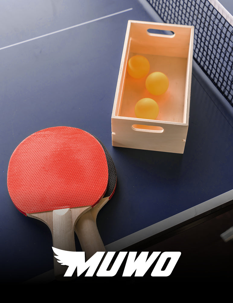 MUWO Indoor faltbare Mini Tischtennisplatte 137 x 76 cm schwarz