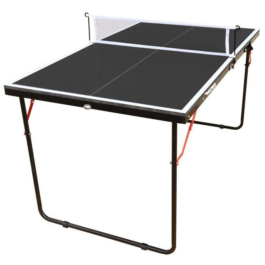 MUWO Indoor faltbare Mini Tischtennisplatte 137 x 76 cm schwarz