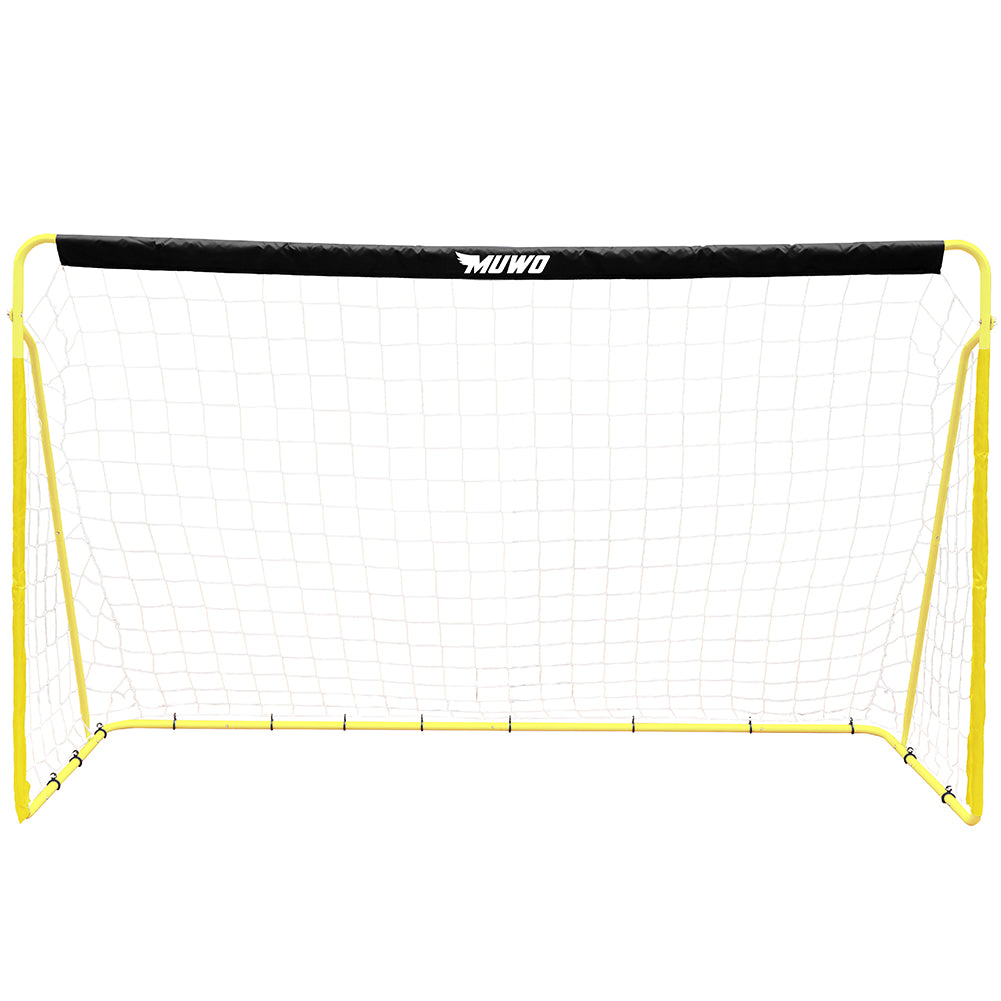MUWO Fußballtor aus Stahl 240 x 150 cm schwarz/gelb
