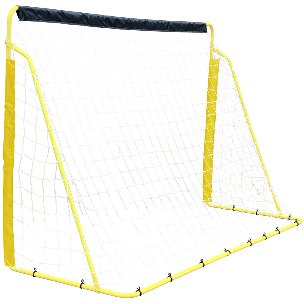 MUWO Fußballtor aus Stahl 240 x 150 cm schwarz/gelb