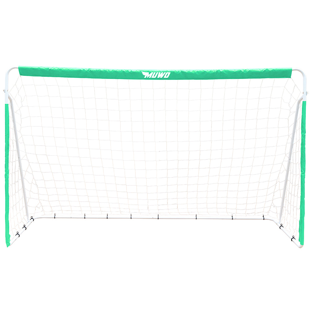 MUWO Fußballtor aus Stahl 240 x 150 cm grün/weiß