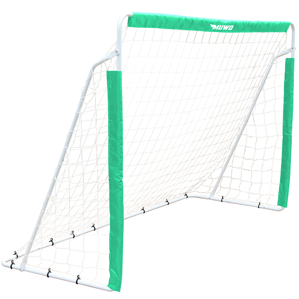 MUWO Fußballtor aus Stahl 240 x 150 cm grün/weiß