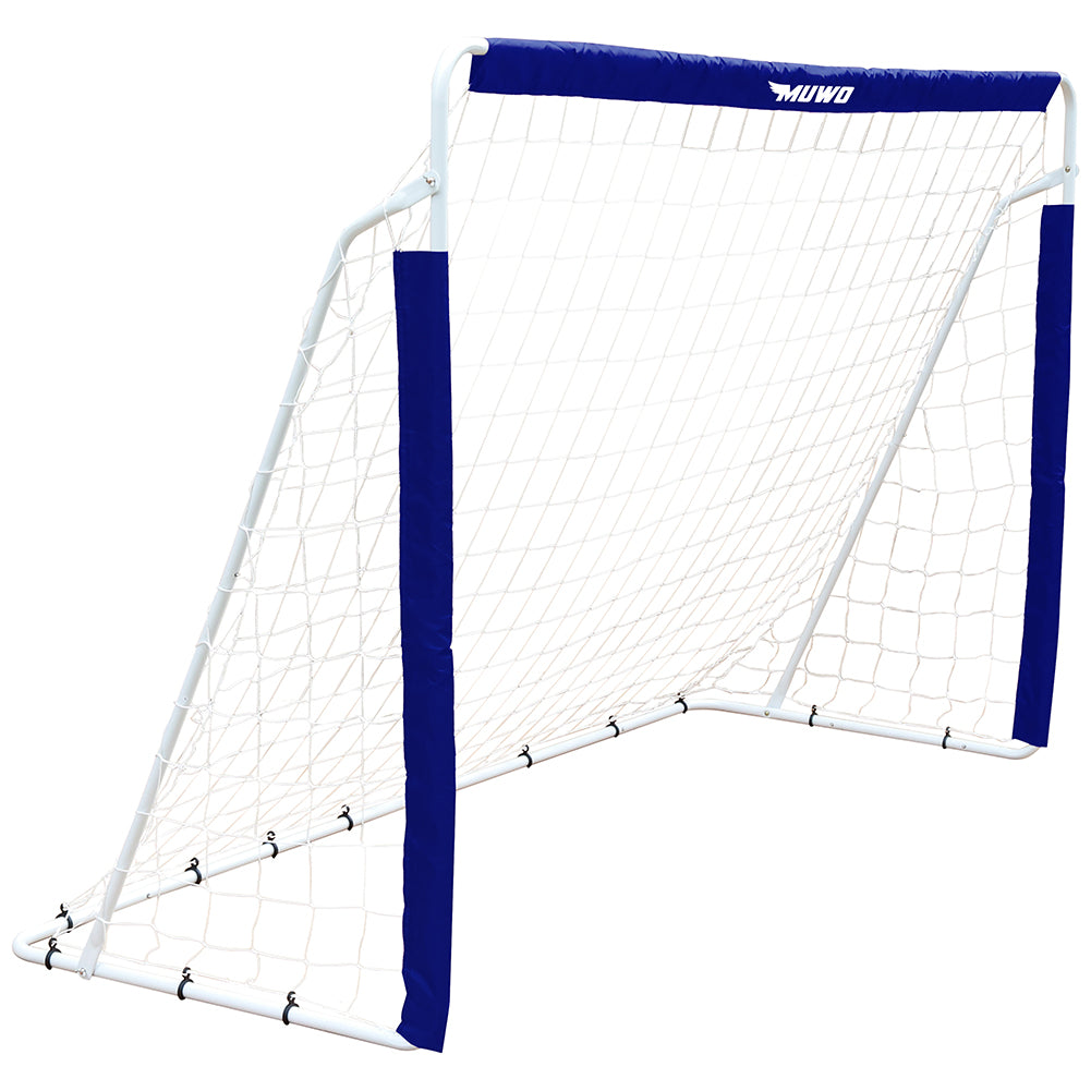 MUWO Fußballtor aus Stahl 240 x 150 cm blau/weiß