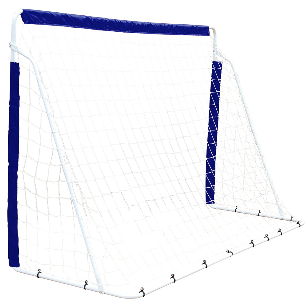 MUWO Fußballtor aus Stahl 240 x 150 cm blau/weiß