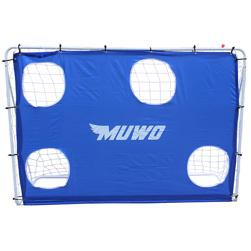 MUWO Fußballtor mit Torwand 217 x 153 cm blau