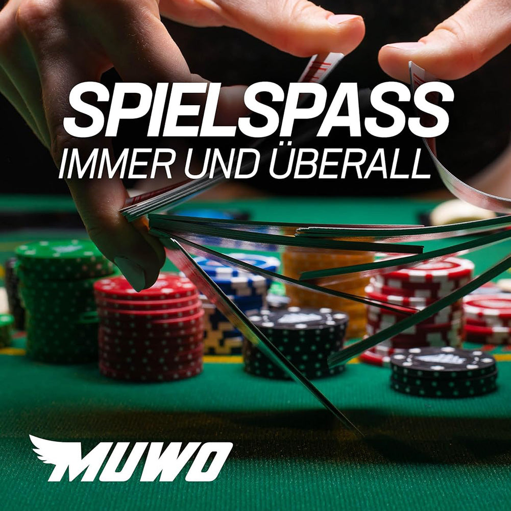 MUWO klappbarer Pokertisch für 8 Spieler blau