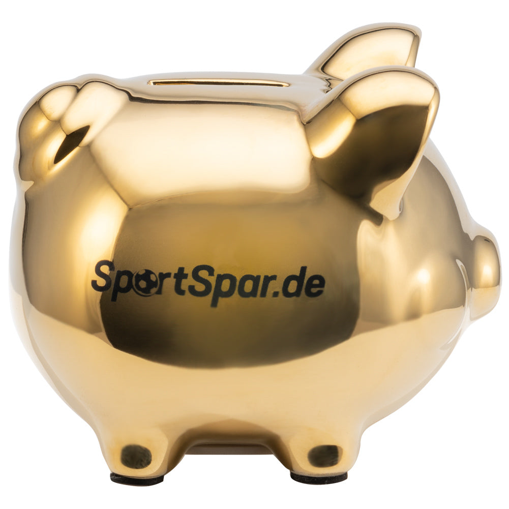 SportSpar.de "SparSau" Sparschwein aus Keramik gold