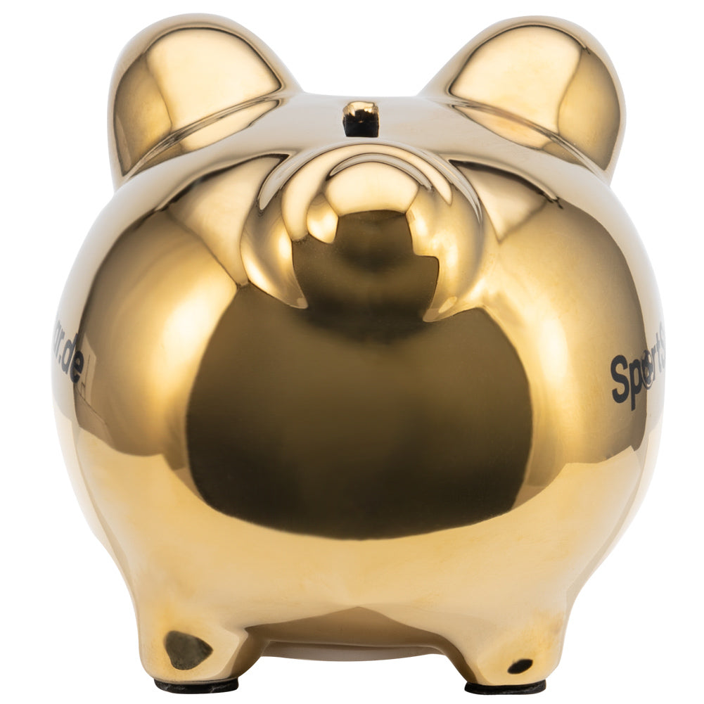 SportSpar.de "SparSau" Sparschwein aus Keramik gold