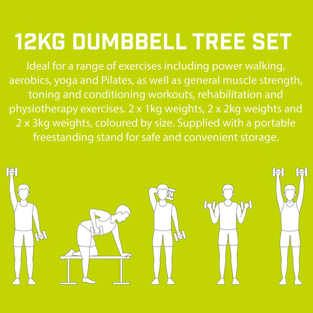 Urban Fitness Hantelbaum-Set 2 x 1 kg, 2 x 2 kg und 2 x 3 kg UFW025